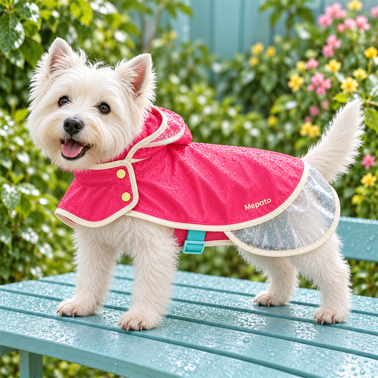 Mepato Berry Hood Cape Raincoat product detail view